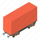 cargo, isometric, object, train, transport, transportation, wagon