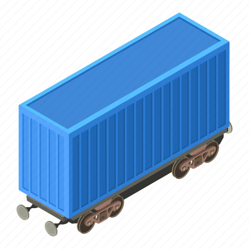 Container, isometric, object, train, transport, transportation, wagon icon - Download on Iconfinder