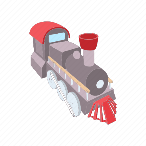 Cartoon, locomotive, rail, track, train, transport, transportation icon - Download on Iconfinder