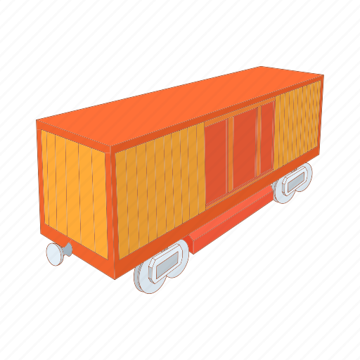 Cartoon, freight, railway, train, transport, transportation, wagon icon - Download on Iconfinder
