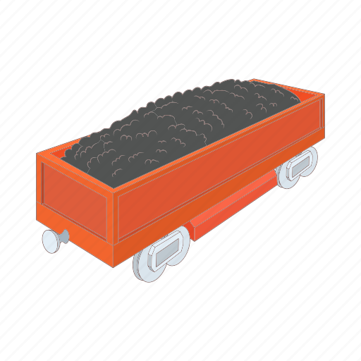 Cartoon, coal, railroad, railway, transport, transportation, wagon icon - Download on Iconfinder