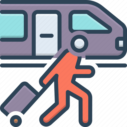 Luggage, passenger, passenger train, platform, railway station, station, train icon - Download on Iconfinder