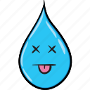 cartoon, drop, emoji, rain, smiley