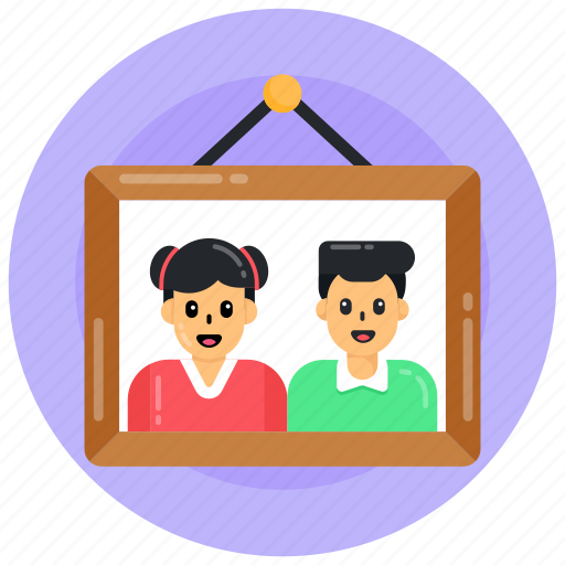 Siblings photo, siblings photo frame, framed picture, picture, photography icon - Download on Iconfinder