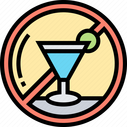 Cocktail, alcohol, drink, prohibit, forbidden icon - Download on Iconfinder