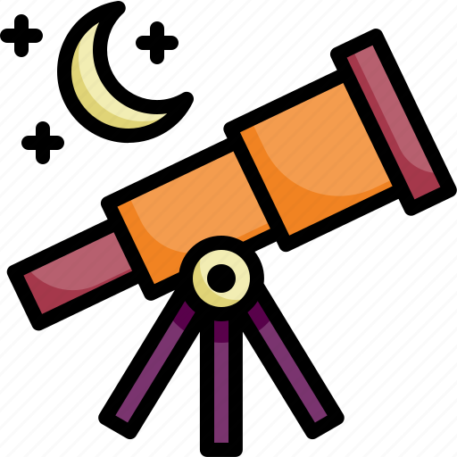 Telescope, moon, space, astronomy, observation, education, science icon - Download on Iconfinder