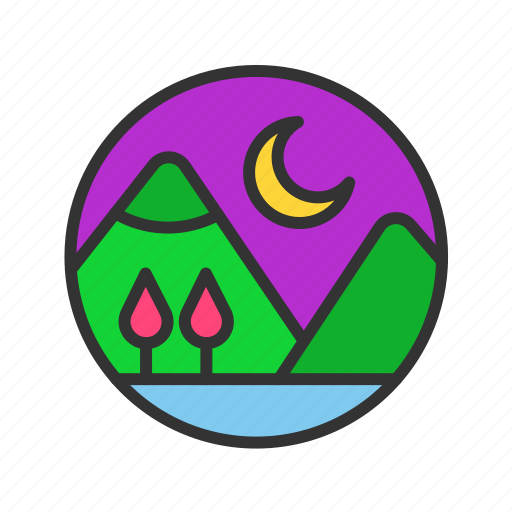 Landscape, mountain, nature, field, hill, park, trees icon - Download on Iconfinder