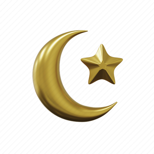 3d, illustration, crescent, moon, muslim, ramadan, kareem icon - Download on Iconfinder
