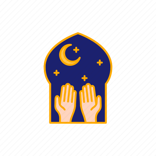 Fitr, forgive, hand, islam, mosque, muslim, night icon - Download on Iconfinder