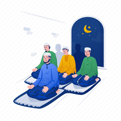 Ramadan, muslim, worship, prayer, religion, shalat, tarawih illustration - Download on Iconfinder