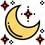 crescent, luna, moon, night, ramadan 