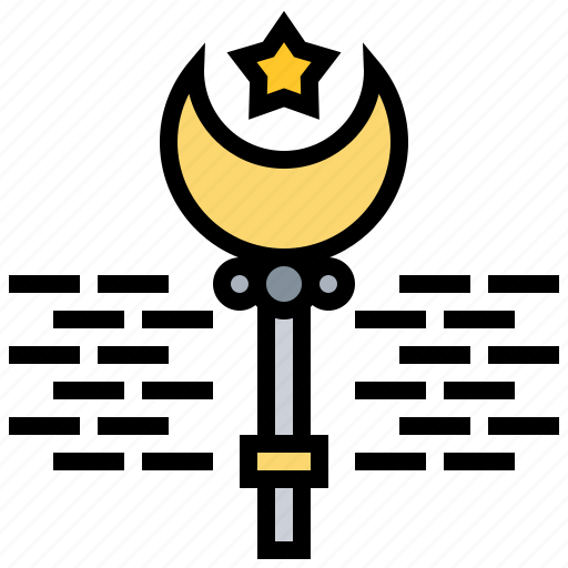 Crescent, islam, mace, star, wand icon - Download on Iconfinder