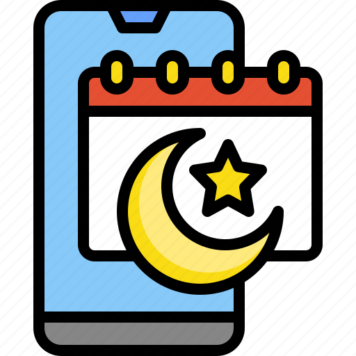 Calendar, crescent, islam, ramadan, smartphone, star icon - Download on Iconfinder