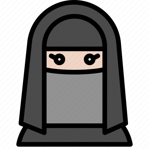Cloth, islam, muslim, niqab, ramadan, women icon - Download on Iconfinder