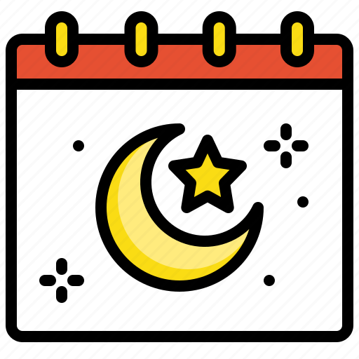 Calendar, crescent, date, islam, muslim, ramadan, star icon - Download on Iconfinder