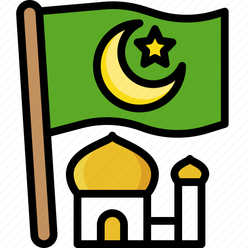 Crescent, flag, islam, mosque, muslim, ramadan, star icon - Download on Iconfinder