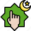 crescent, god, hand, islam, ramadan, star 