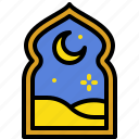 crescent, desert, islam, night, ramadan