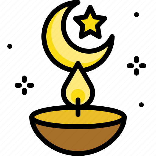 Crescent, culture, fire, lamp, light, oil lamp, ramadan icon - Download on Iconfinder