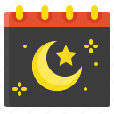 calendar, crescent, date, islam, muslim, ramadan, star