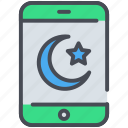 cellphone, islam, mobile, moon, muslim, phone, ramadan