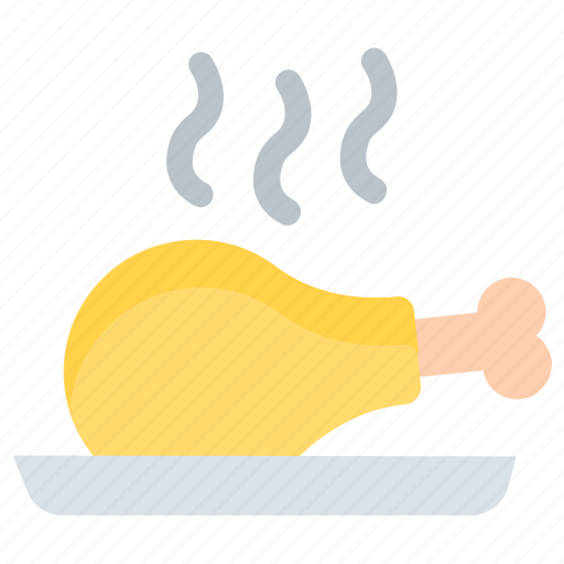 Chicken, roast, leg piece, leg, fast food, food, fried chicken icon - Download on Iconfinder