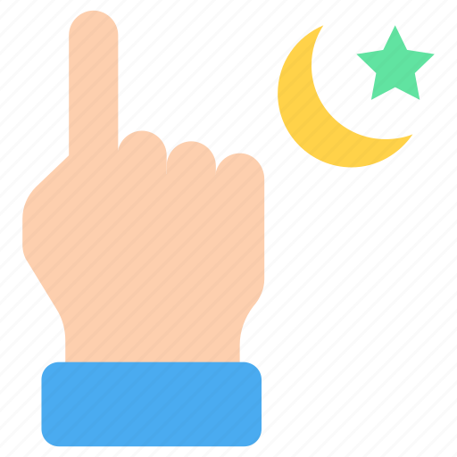 Takbir, hand, ramadan, monotheism, islam, one, tawhid icon - Download on Iconfinder