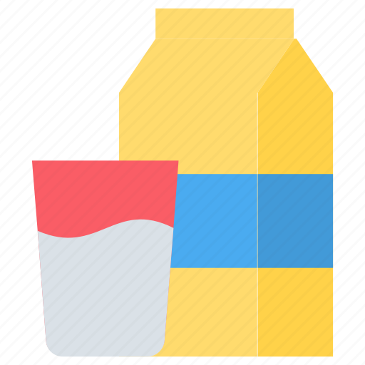 Packet, diary, breakfast, milk, carton, drink, glass icon - Download on Iconfinder