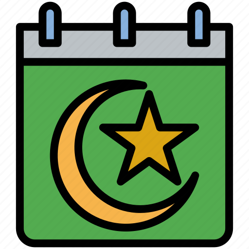 Calendar, crescent moon, lunar, ramadan icon - Download on Iconfinder