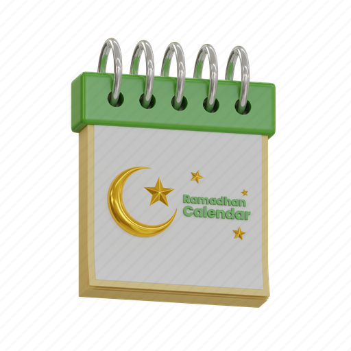 Ramadhan, calendar, muslim, moon, islamic, arabic, ramadan mubarak 3D illustration - Download on Iconfinder