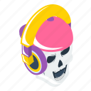 skull, headphone, rapper, gangsta, fashion, hat, music