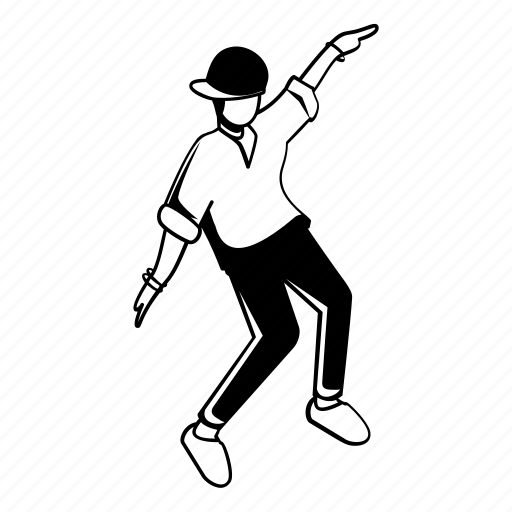 Dancer, dancing, rapper, hat, man, male, music icon - Download on Iconfinder