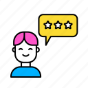 bubble chat, feedback, review