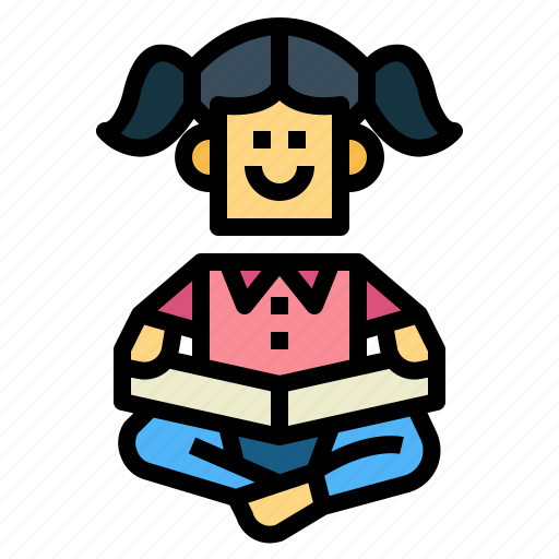 Reading, learning, education, girl, people icon - Download on Iconfinder