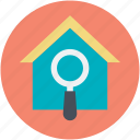 gps, house search, magnifying glass, real estate, rental concept 