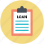 agreement, banking, clipboard, loan contract, loan papers 
