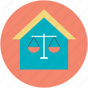 balance scale, court building, house, justice house, law court 