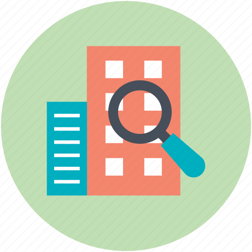 Building search, gps, magnifying glass, real estate, rental concept icon - Download on Iconfinder