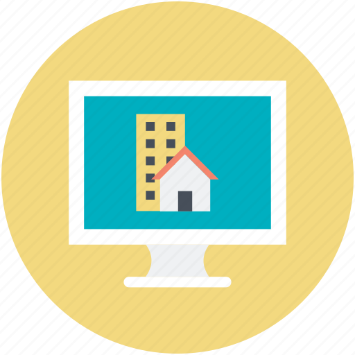 Home display, monitor screen, online mortgage, online navigation, online real estate icon - Download on Iconfinder