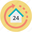 house, house number, property services, reload arrow, twenty four sign 