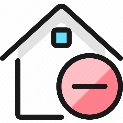 Real, estate, action, house, minus icon - Download on Iconfinder