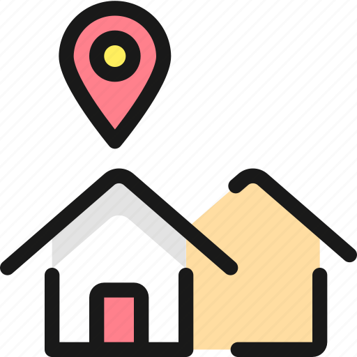 Real, estate, location, house, pin icon - Download on Iconfinder