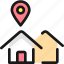 real, estate, location, house, pin 