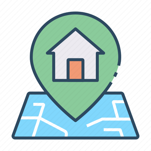Real, estate, property location, real estate location, property address, real estate, building icon - Download on Iconfinder