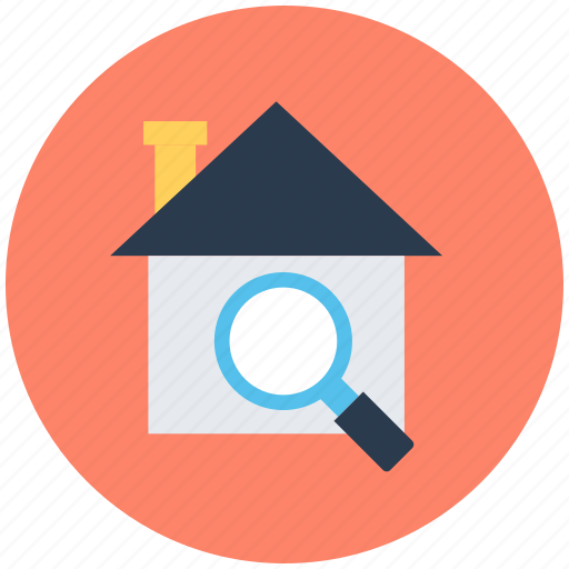House magnifier, house search, location pointer, magnifying glass, real estate icon - Download on Iconfinder