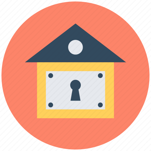 Home security, house, key slot, lock sign, locked home icon - Download on Iconfinder