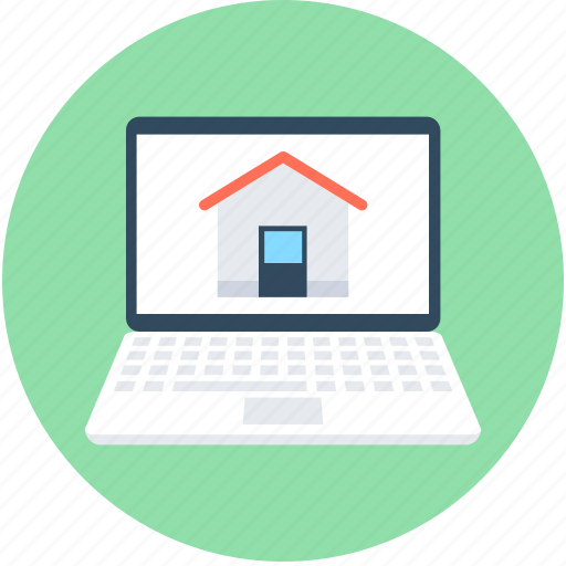 Home, laptop, online property, online real estate, property website icon - Download on Iconfinder