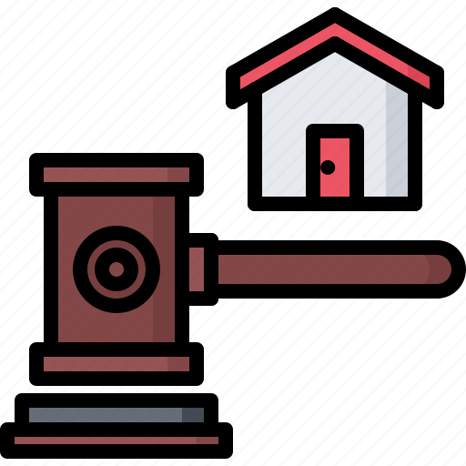 Architecture, court, estate, hammer, house, judge, real icon - Download on Iconfinder