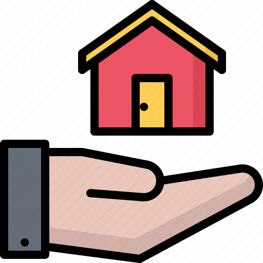 Architecture, building, estate, hand, house, real icon - Download on Iconfinder