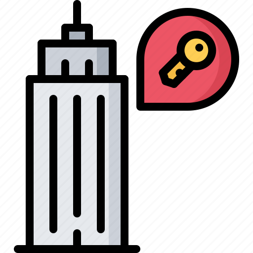 Apartment, architecture, estate, house, key, real, skyscraper icon - Download on Iconfinder